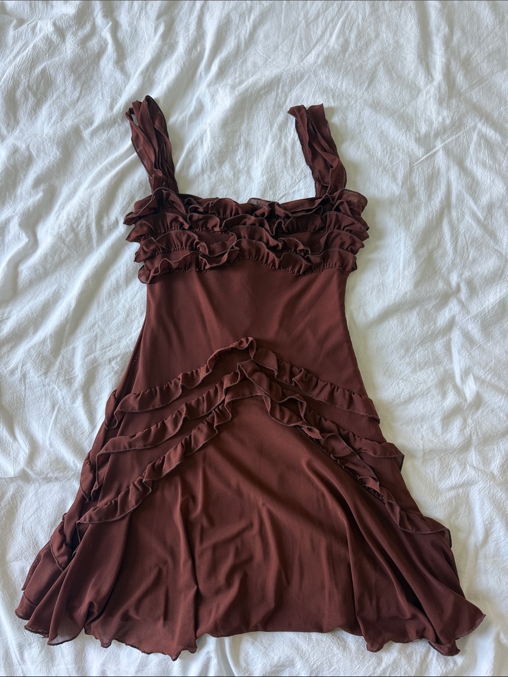 Ruffled Brown Summer Dress